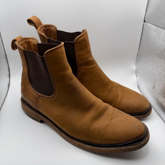 Frye Other - Frye Men's Chelsea Boots Size 10 D Cognac Leather 3480687 Dark Brown Pull On